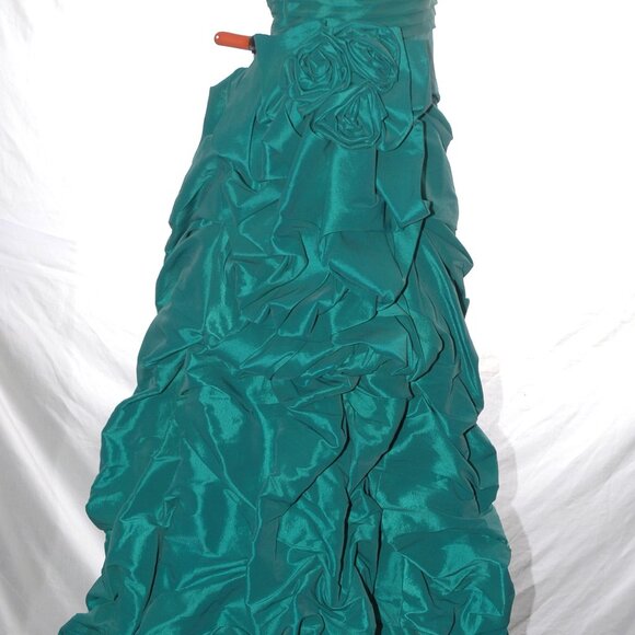 JOVANI Prom DRESS Emerald STRAPLESS Grad Gown Pageant Gala Wedding Formal NWT 10 - Picture 6 of 14